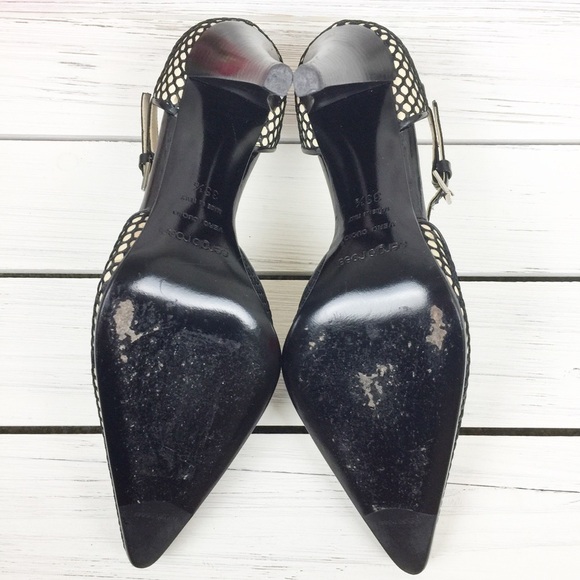 Sergio Rossi Black Fishnet D'orsay Heels 35.5 - Picture 5 of 8